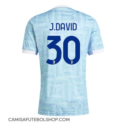 Camisa de time de futebol Juventus Jonathan David #30 Replicas 2º Equipamento 2025-26 Manga Curta Camisa de time de futebol Juventus Jonathan David #30 Replicas 2º Equipamento 2025-26 Manga Curta